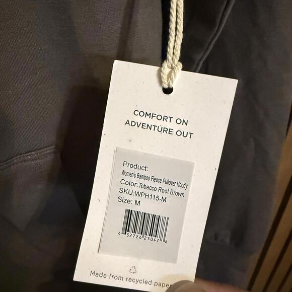 Free Fly Bamboo Fleece Pullover Hoodie Tobacco Root Brown Women’s Medium NWT! - Picture 2 of 6